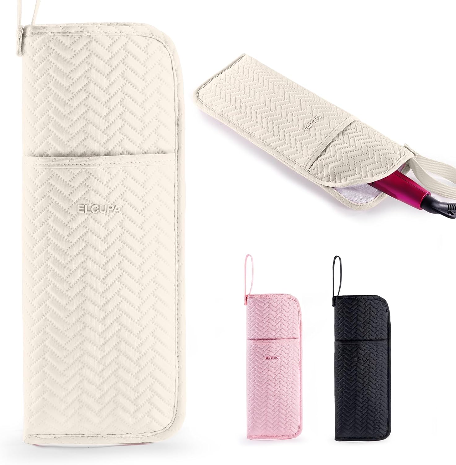 Hair Tools Travel Bag, Heat Resistant Curling Iron Holder & Flat Iron Case, Hot Tools Organizer Pouch for Hair Straightener, Hair Dryer, Crimper & Styling Accessories, Travel Makeup Bag Hair Tools Travel Bag, Heat Resistant Curling Iron Holder & Flat Iron Case, Hot Tools Organizer Pouch for Hair Straightener, Hair Dryer, Crimper & Styling Accessories, Travel Makeup Bag