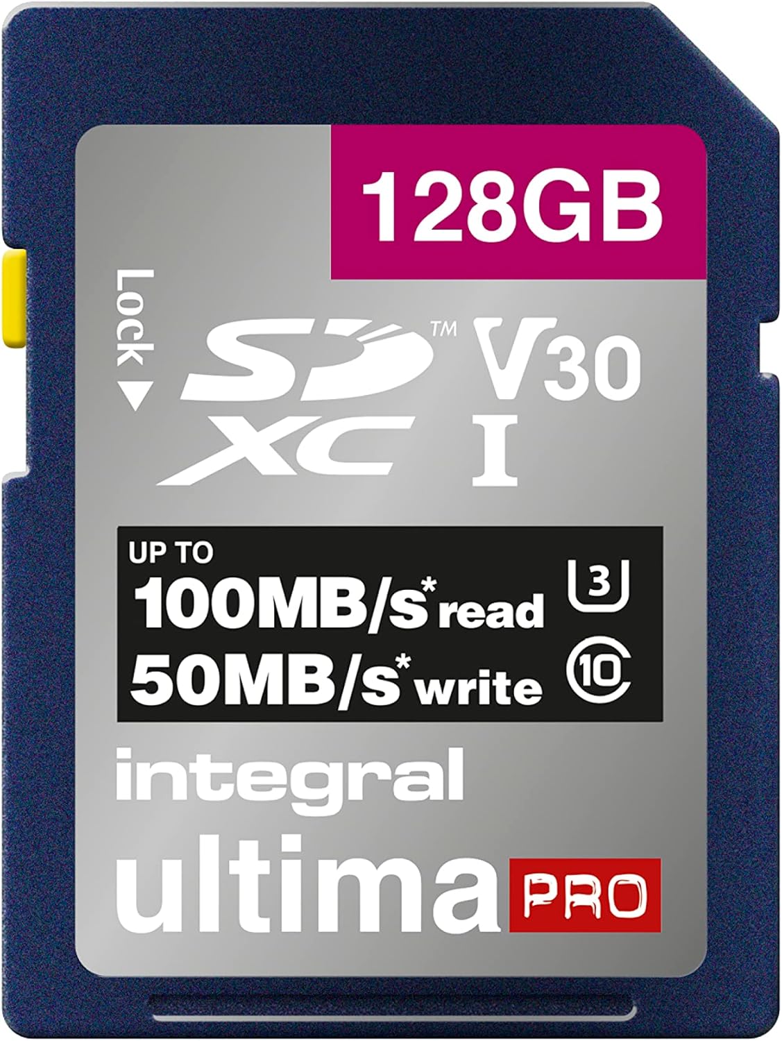 Integral 128GB SD Card 4K UltraHD Video Premium High Speed Memory Card SDXC Up to 100MB/s SDXC