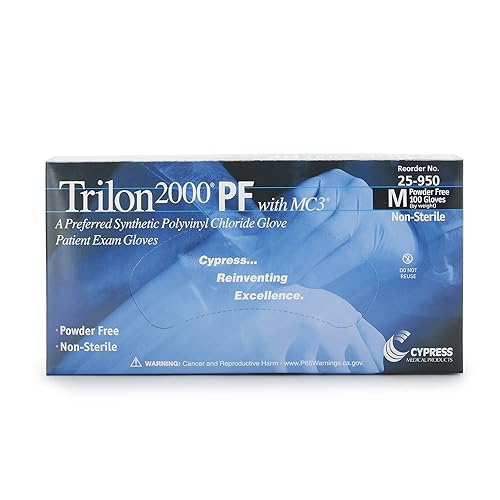 Miniatura 3 de 2000 PF con guantes de vinilo MC3, sin polvo, sin látex, guantes médicos no estériles, marfil, tamaño mediano, 100 unidades, 1 caja