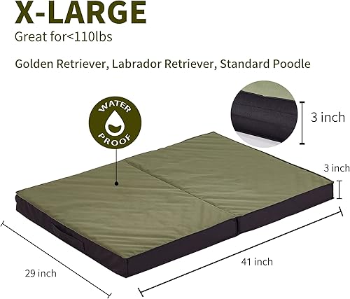 Miniatura 4 de Camas para perros grandes al aire libre, cama impermeable portátil plegable con funda lavable, ortopédica para exteriores e interiores, 41 pulgadas