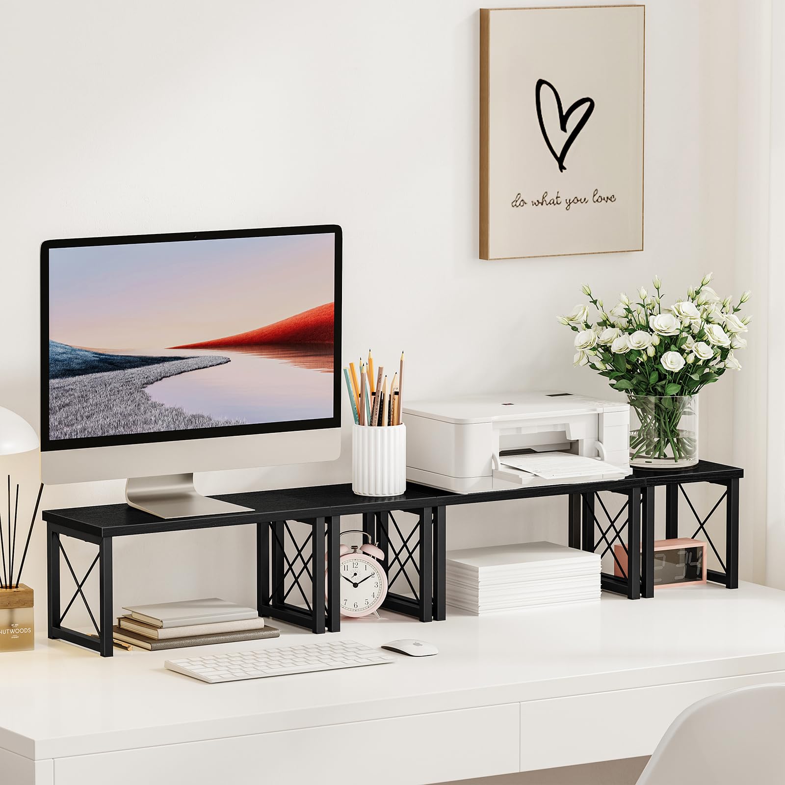 Snapklik.com : 2 Sets Desk Shelf, Desktop Organizer Shelf, Freestanding ...