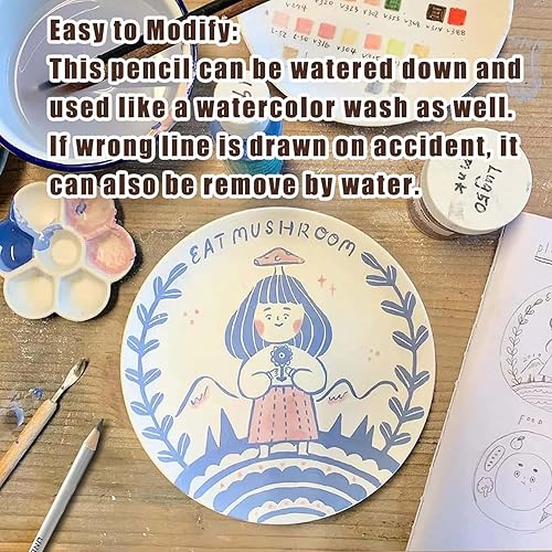 Miniatura 6 de Lápices de inmersión (Azul Gam, 2ps) Lápices de Underglaze para Cerámica. Lápiz de Underglaze Negro Lápiz de Precisión para Cerámica