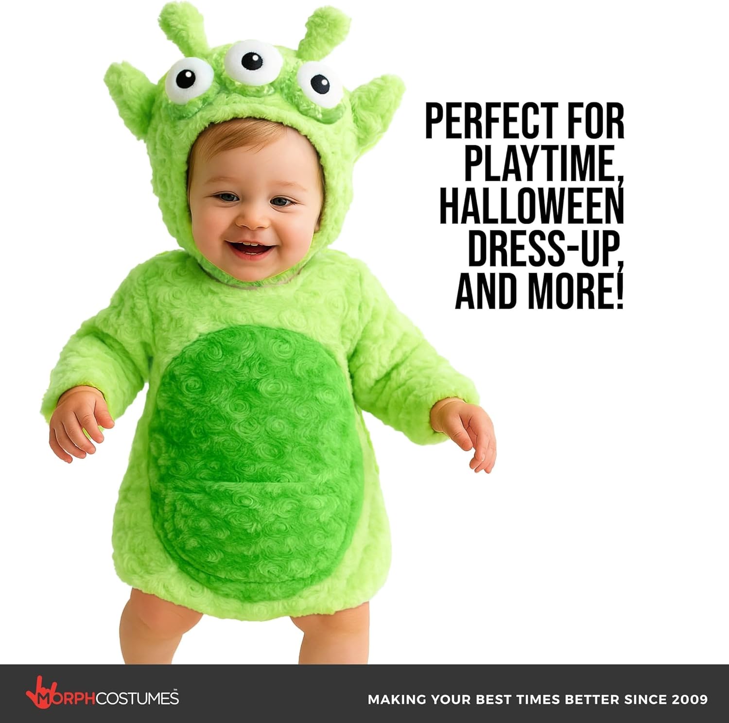 Morph Plush Baby Alien Costume Kids, Unisex Toddler Alien Costume, Halloween Costumes for Kids