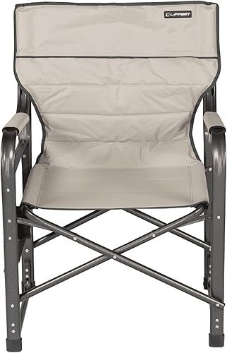 Miniatura 3 de Lippert Components Scout Plus - Silla de director con mesa auxiliar para campamento, plegable, marco de tubo de acero, poliéster 600D, revestimiento