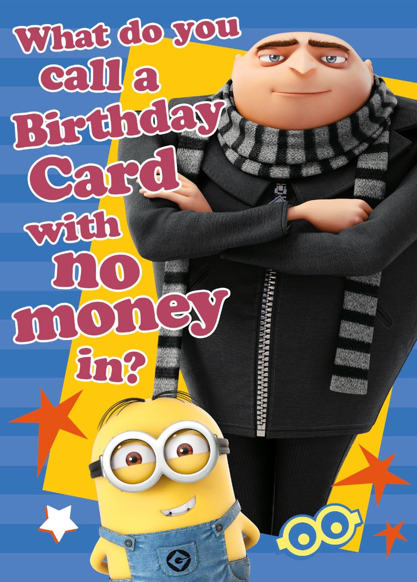 DESPICABLE ME BIRTHDAY CARD, FUNNY DESPICABLE ME CARD