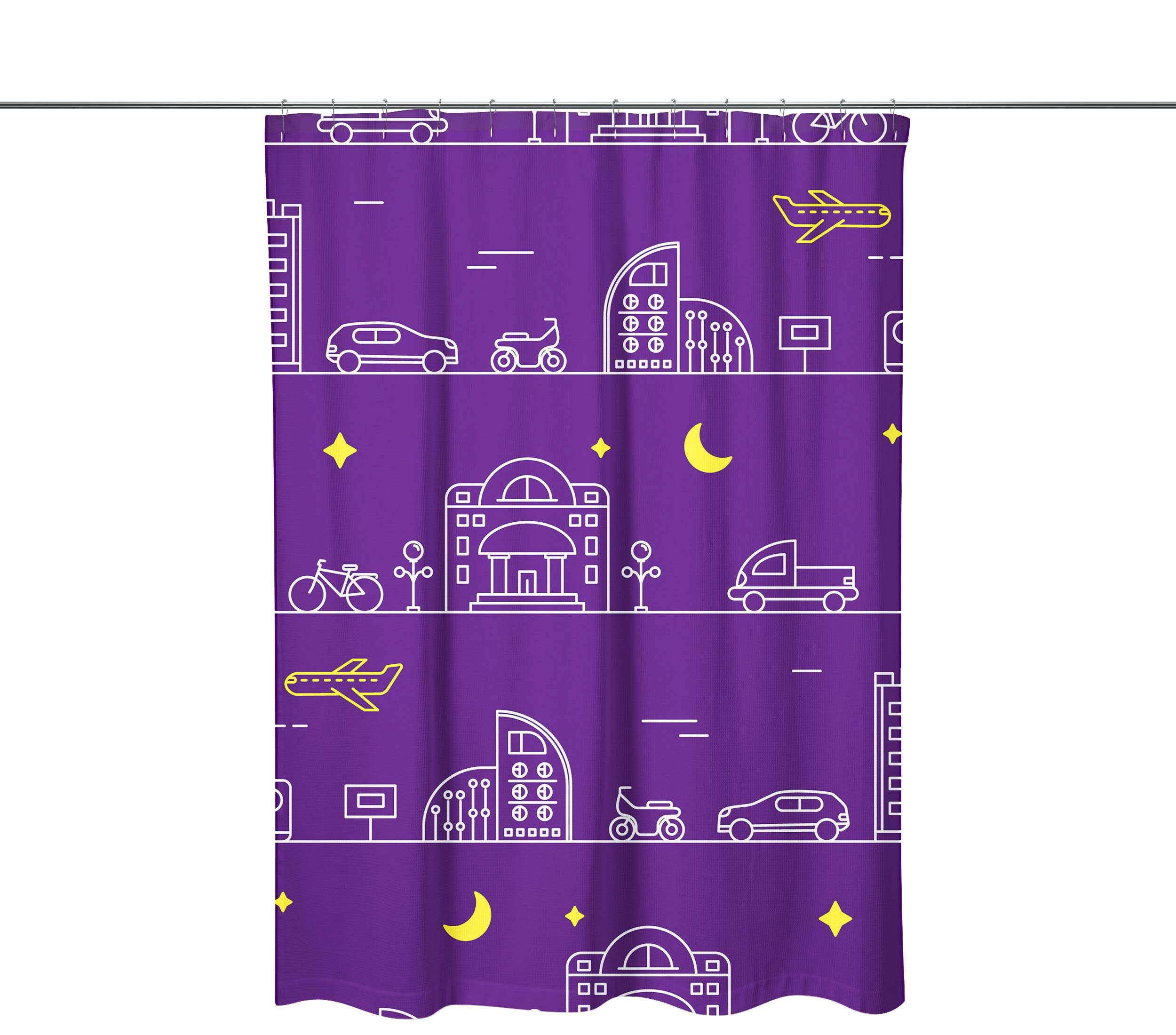 Bonamaison Shower Curtain, Polyester, Multicolor, 150x200