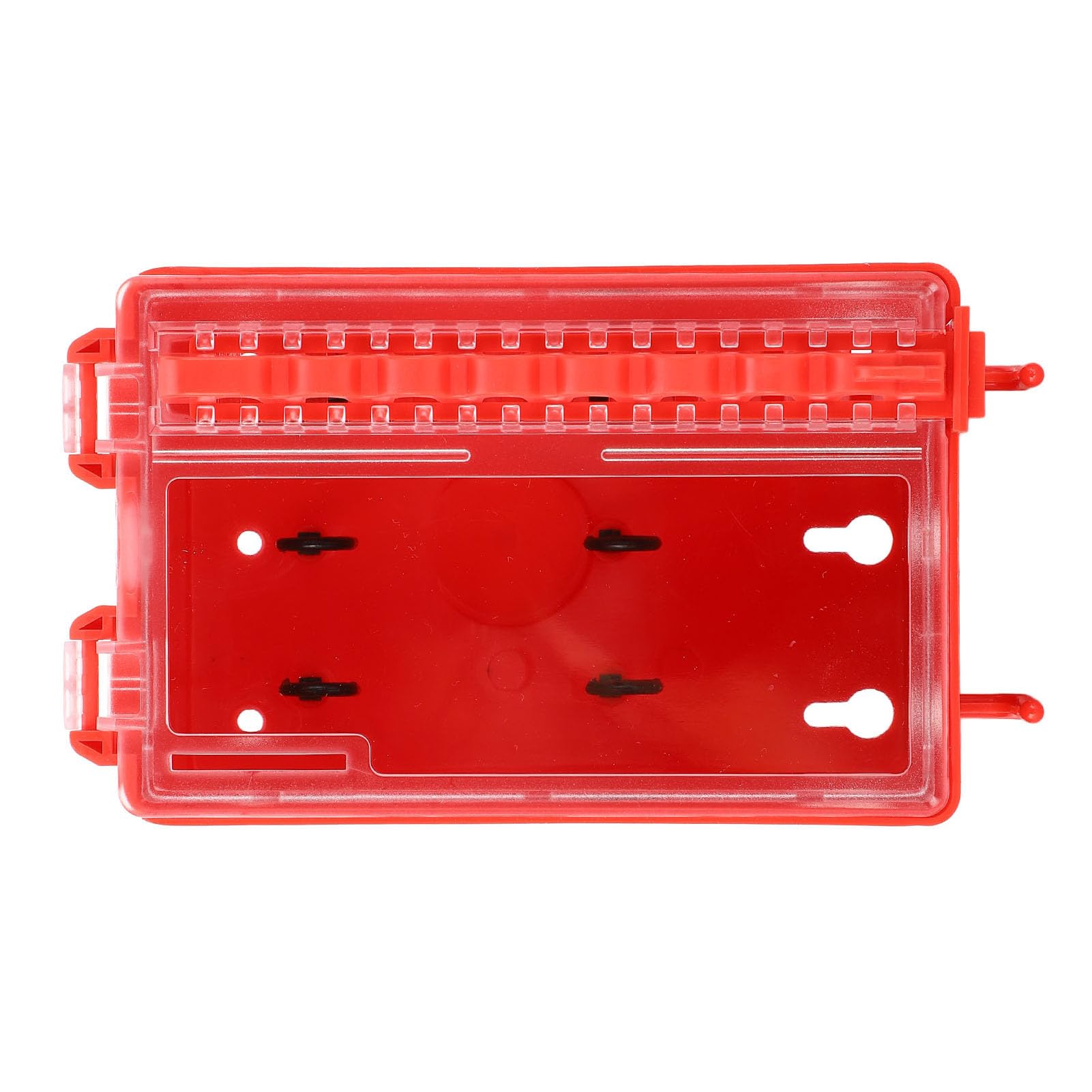 BORDSTRACT Lockout Tagout Box, 4.72 x 3.86 x 7.09in ABS PC Red 8 Hole Key Station with Transparent Panel