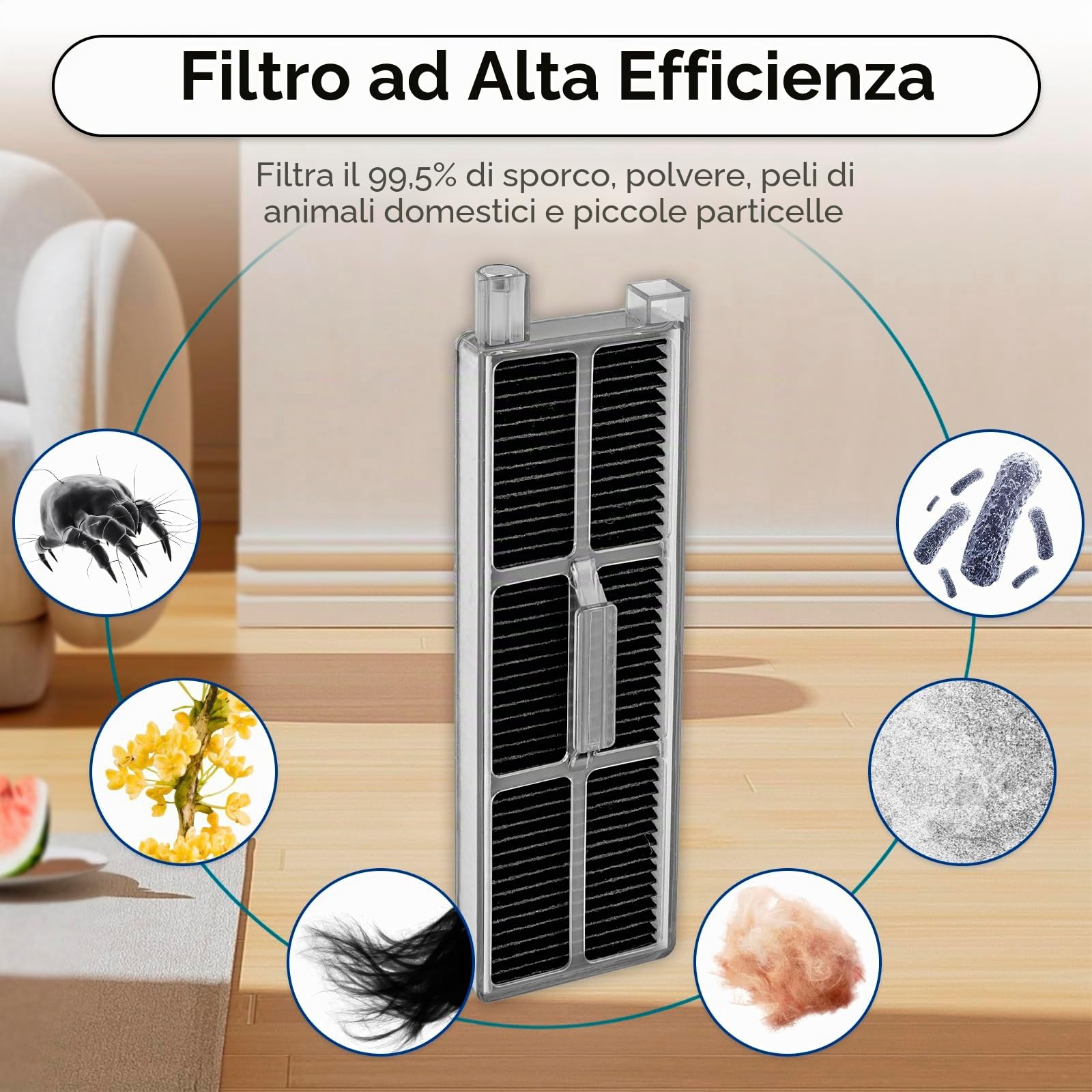 (20 pezzi) Z50 Ultra pezzi di ricambio compatibile con aspirapolvere robot Mova Z50 Ultra/Z5/Z5 Pro Ultra, 1 spazzola rotante, 1 mop catena binaria, 6 filtri HEPA, 6 sacchetti per polvere, 6 spazzole