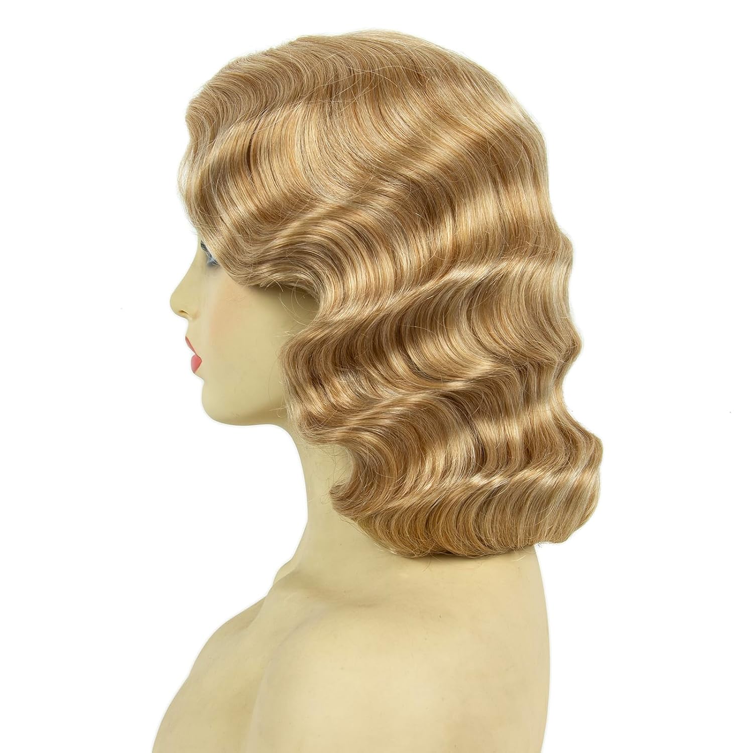 Long Blonde 1920s Wig for Women Gatsby roaring 20s Finger Wave Party Wigs Synthetic Full Vintage Wigs for Womens Lady Cosplay Costume Fancy Dress 1920 Flapper Wig