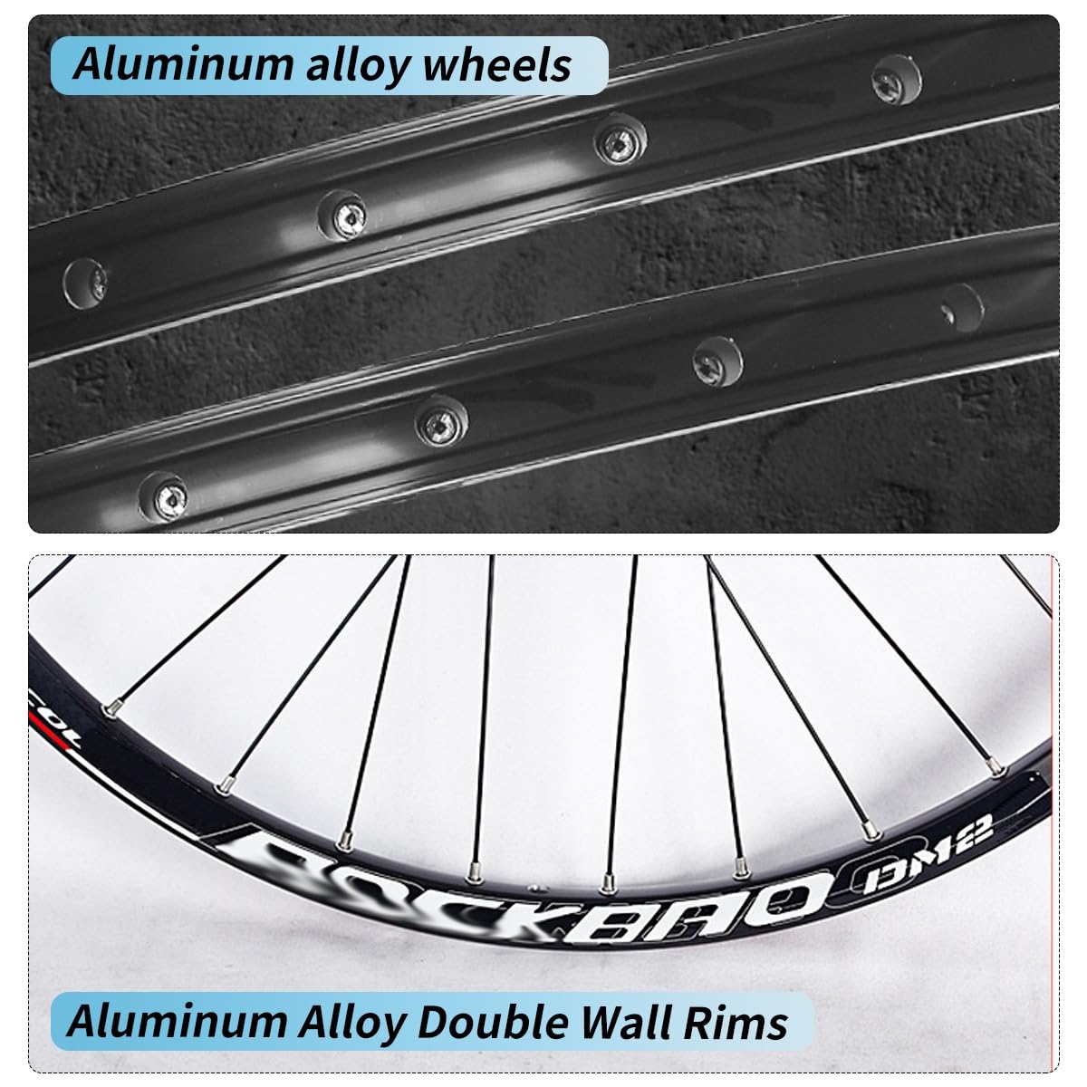 Juego De Ruedas Bicicleta De Montaña 24/26/27,5/29" Ruedas Delantera Y Trasera QR 100/135mm Bujes Freno De Disco Llanta De Aluminio 32H para Cassette De 7-11 Velocidades