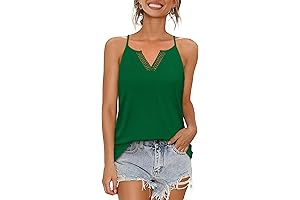 Saint Patrick's Day Women's Loose Fit V-Neck Guipure Lace Halter Tank Top