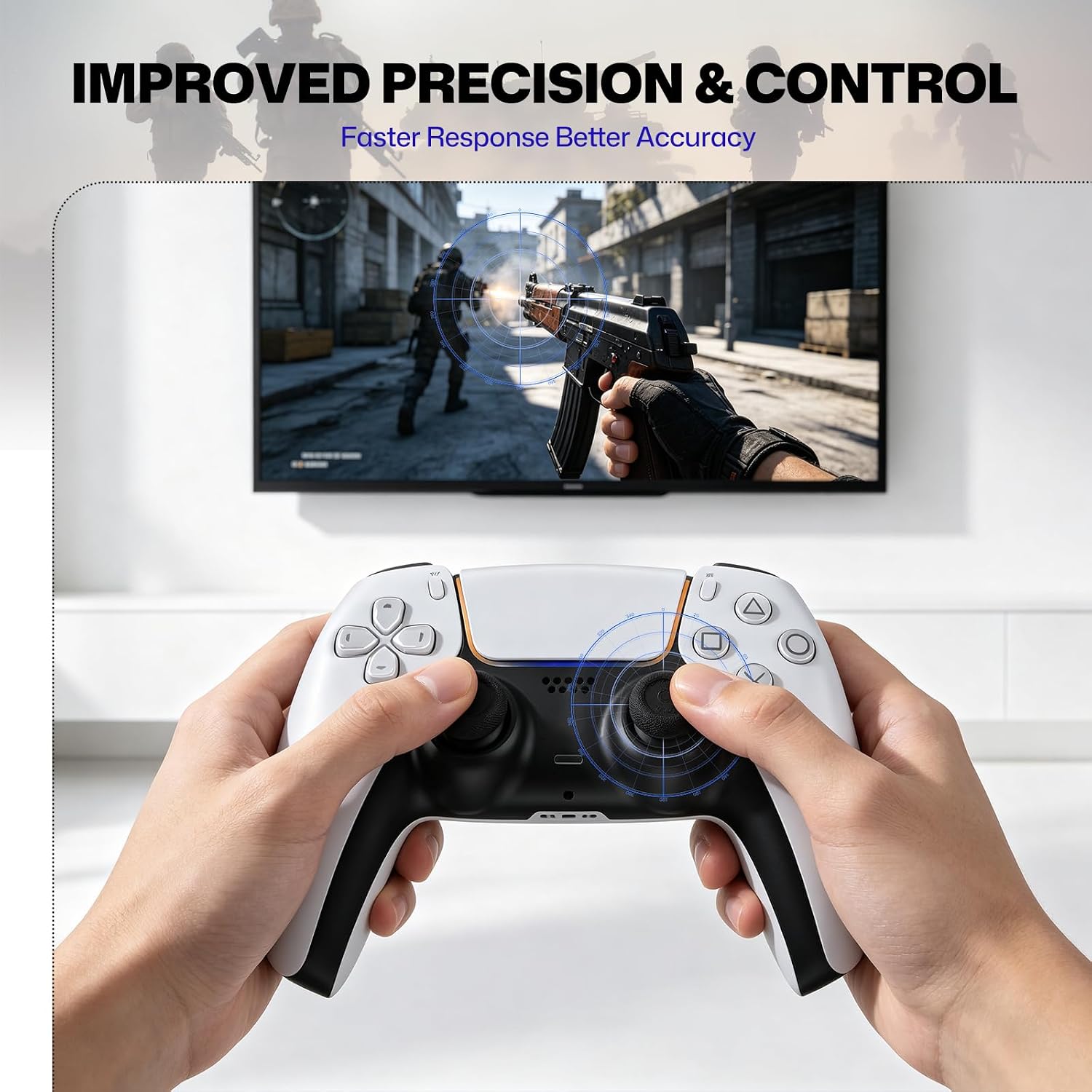 NEWDERY Thumb Grips for PS4/PS5 Controller, 3 Height Options (Low/Mid/High) for Precision & Control, Anti-Slip Silicone Joystick Caps for PlayStation 5/4 Controller, Switch 2 Pro Controller, 12-Pack