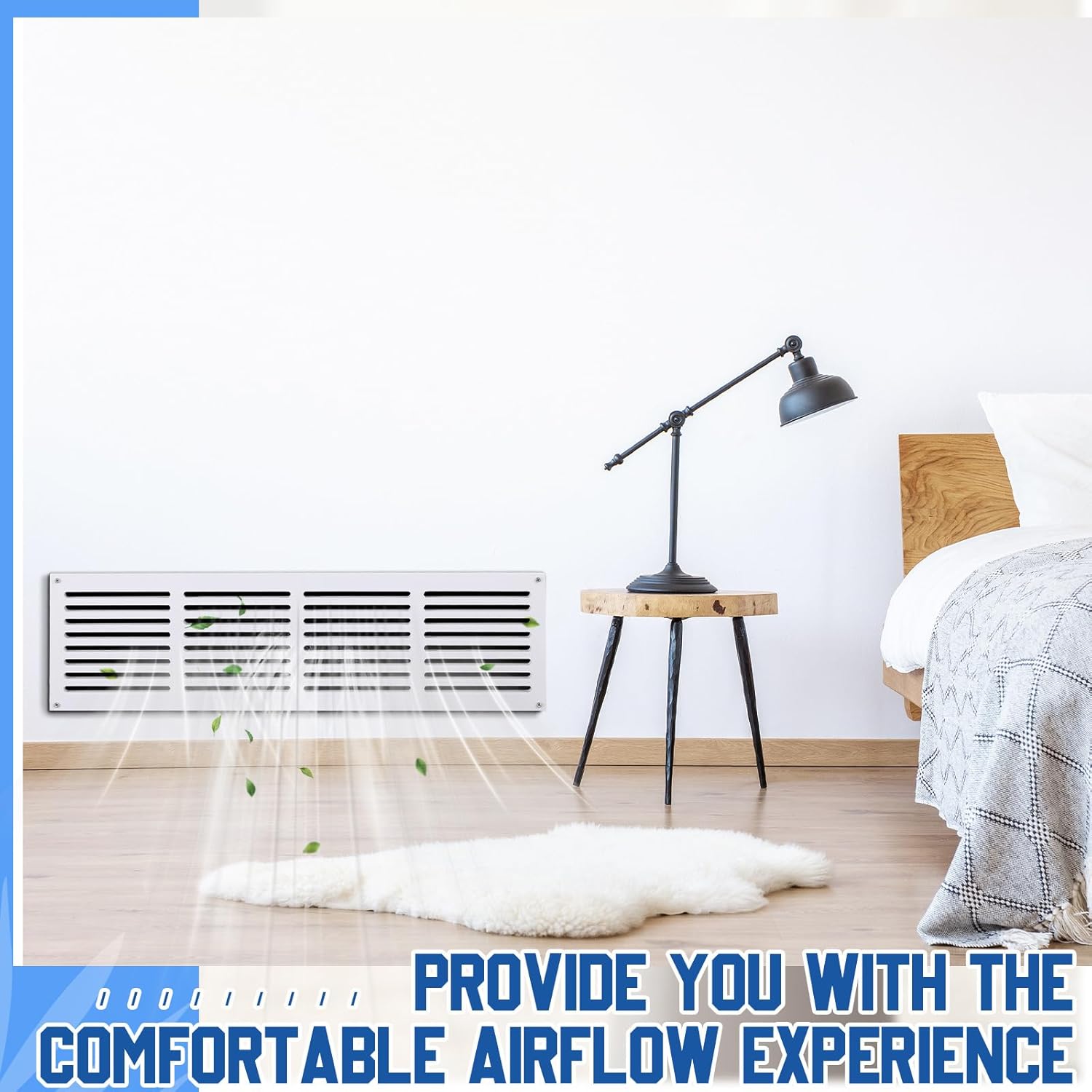 2 Pcs Return Air Grille 32 x 8.5 x 3/4 Inch (30x6 Duct Opening) MDF Wood Vent Cover with Angled Slots, High Flow Noise Free, Decorative White Cold Air Return Wall Register for Wall Ceiling
