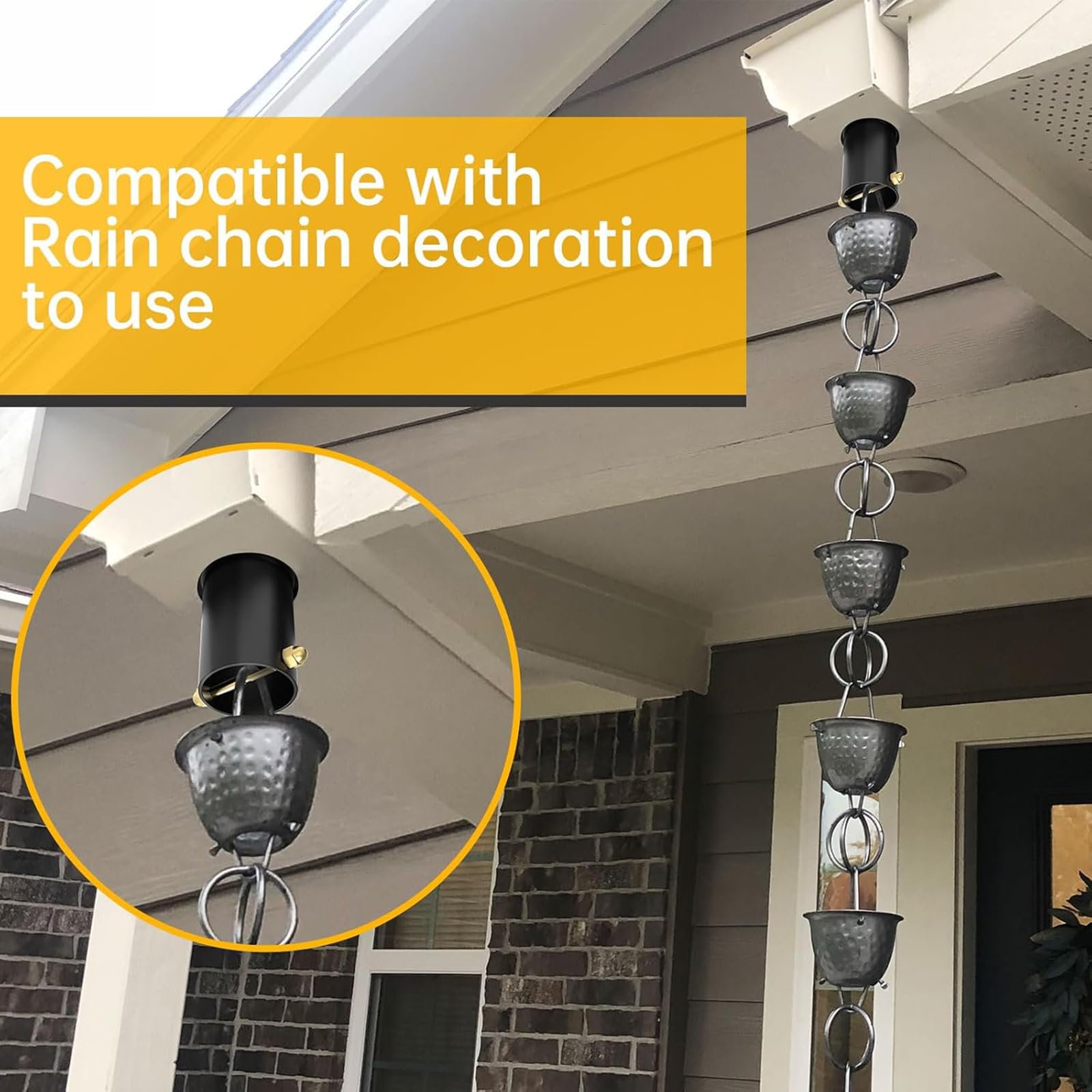 Replacement Rain Chain Gutter Adapter Easily Installation Functional For Outdoor Downspout Outlet Practical Repair Parts