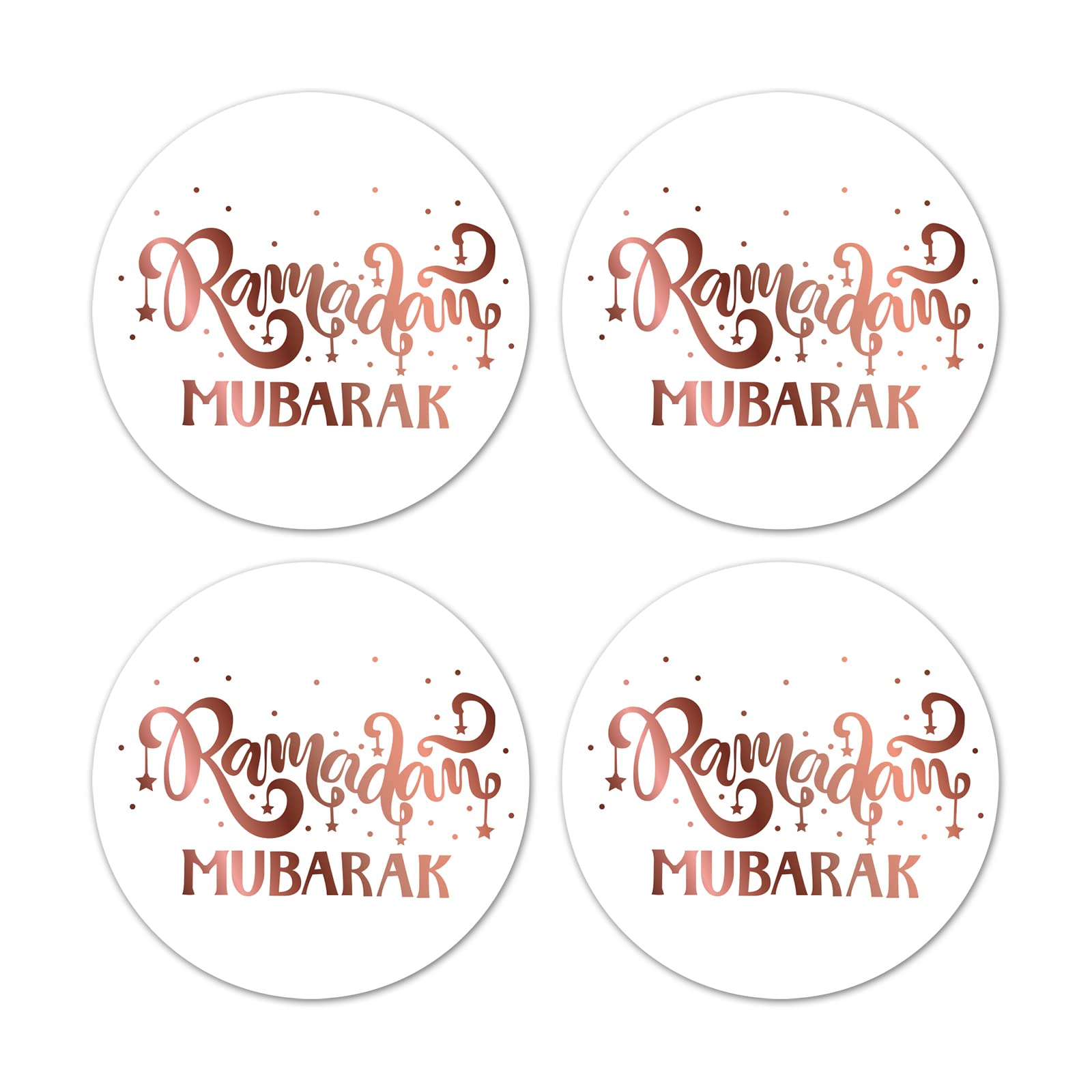 Autocollants Ramadan Mubarak pailletés or rose de qualité superieure pour fete