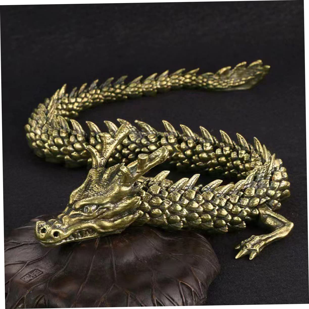 IMIKEYA Figura Decorativa de Dragón de Cobre Dorado para Escritorio