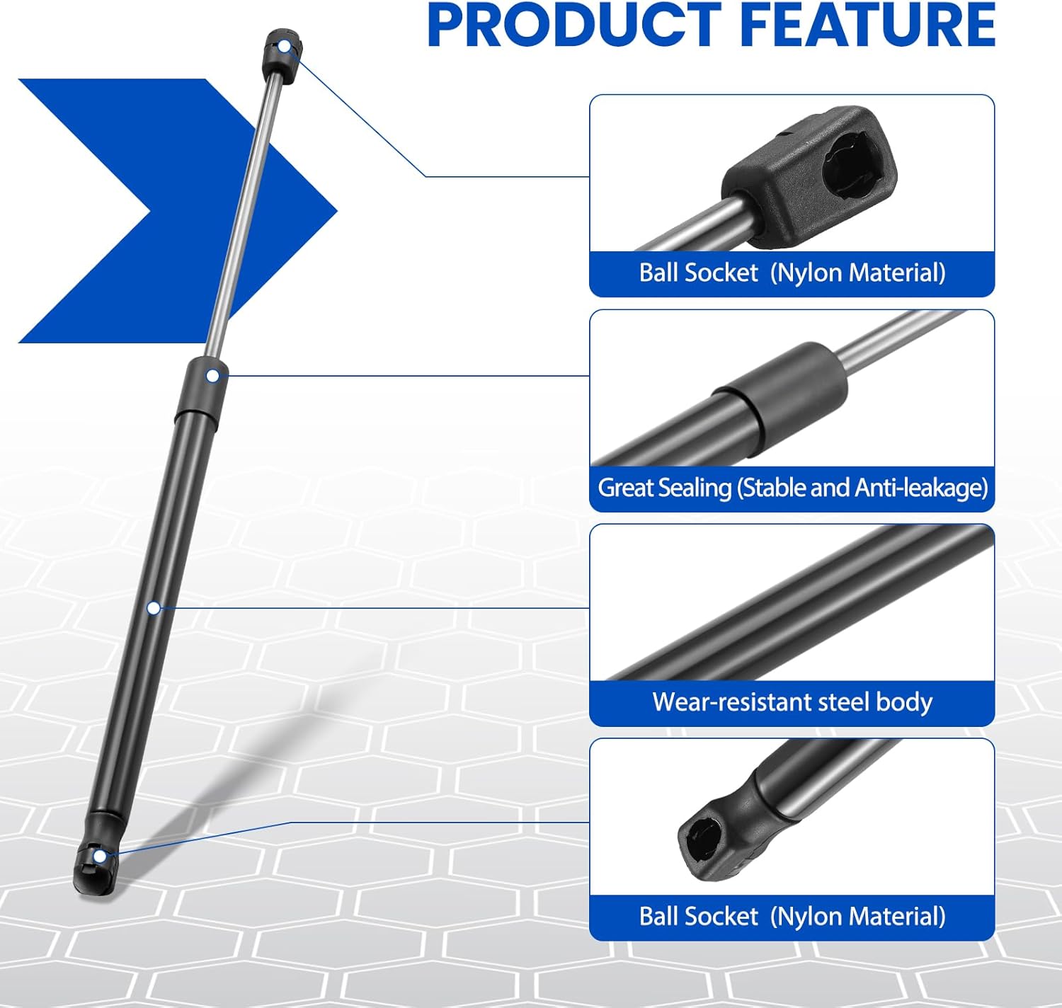 Trunk Struts Lift Supports Gas Shocks Springs Compatible with Hyundai Accent 2012 2013 2014 2015 2016 2017 | Replaces 187655 6934 817700U200 PM3172 SX185P60 SG367030 Liftgate Struts, 2 Pcs