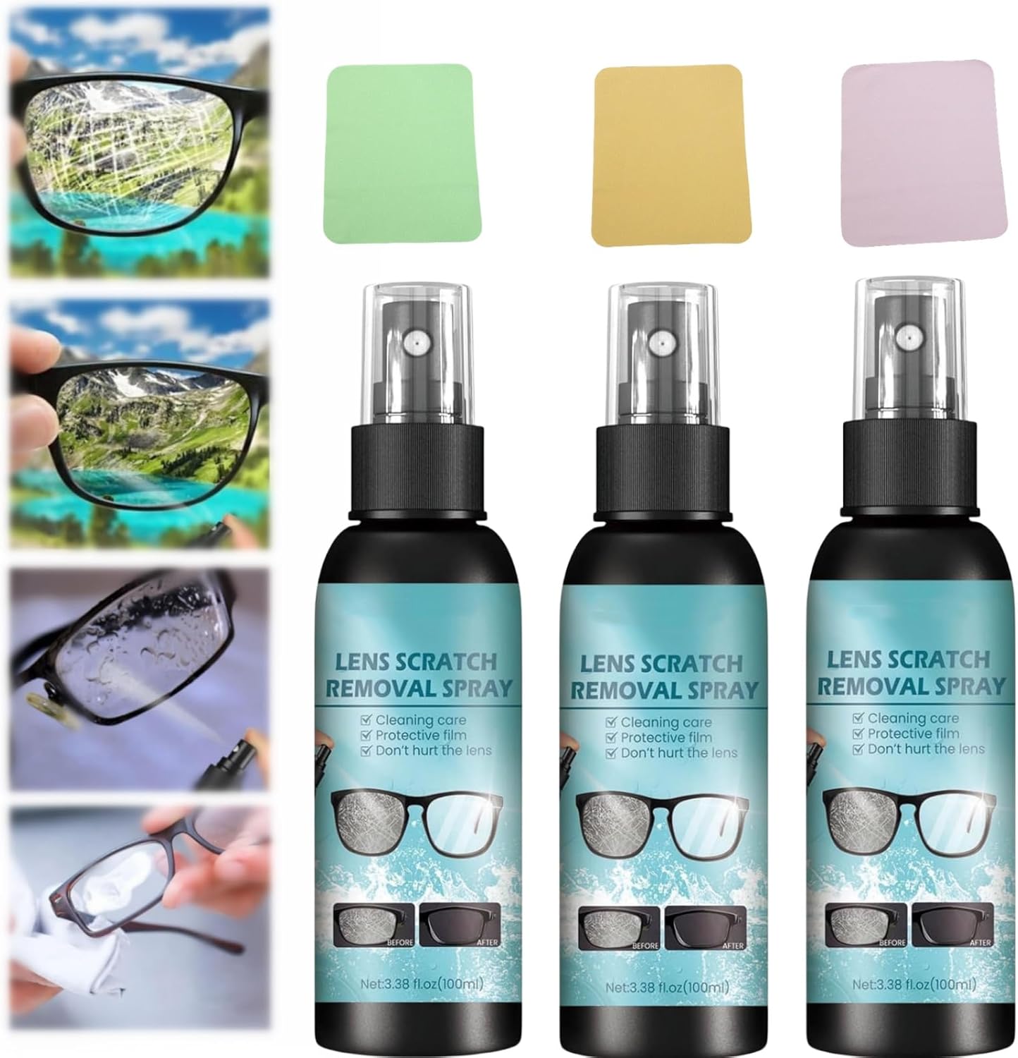 Lens Scratch Remover, Eye Glass Cleaners Spray, Eyeglass