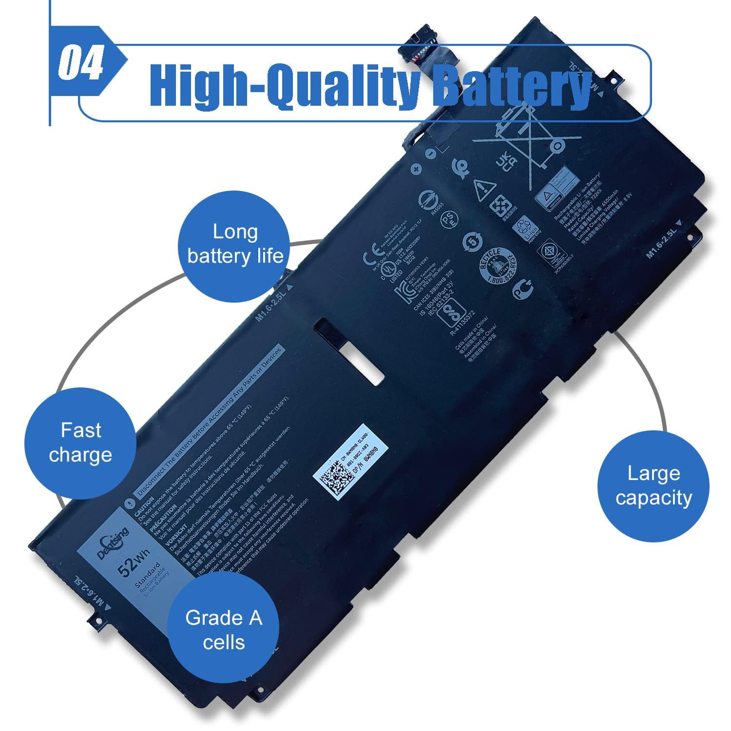 Amazon.com: 722KK 52Wh Laptop Battery Replace for Dell XPS 13 9300