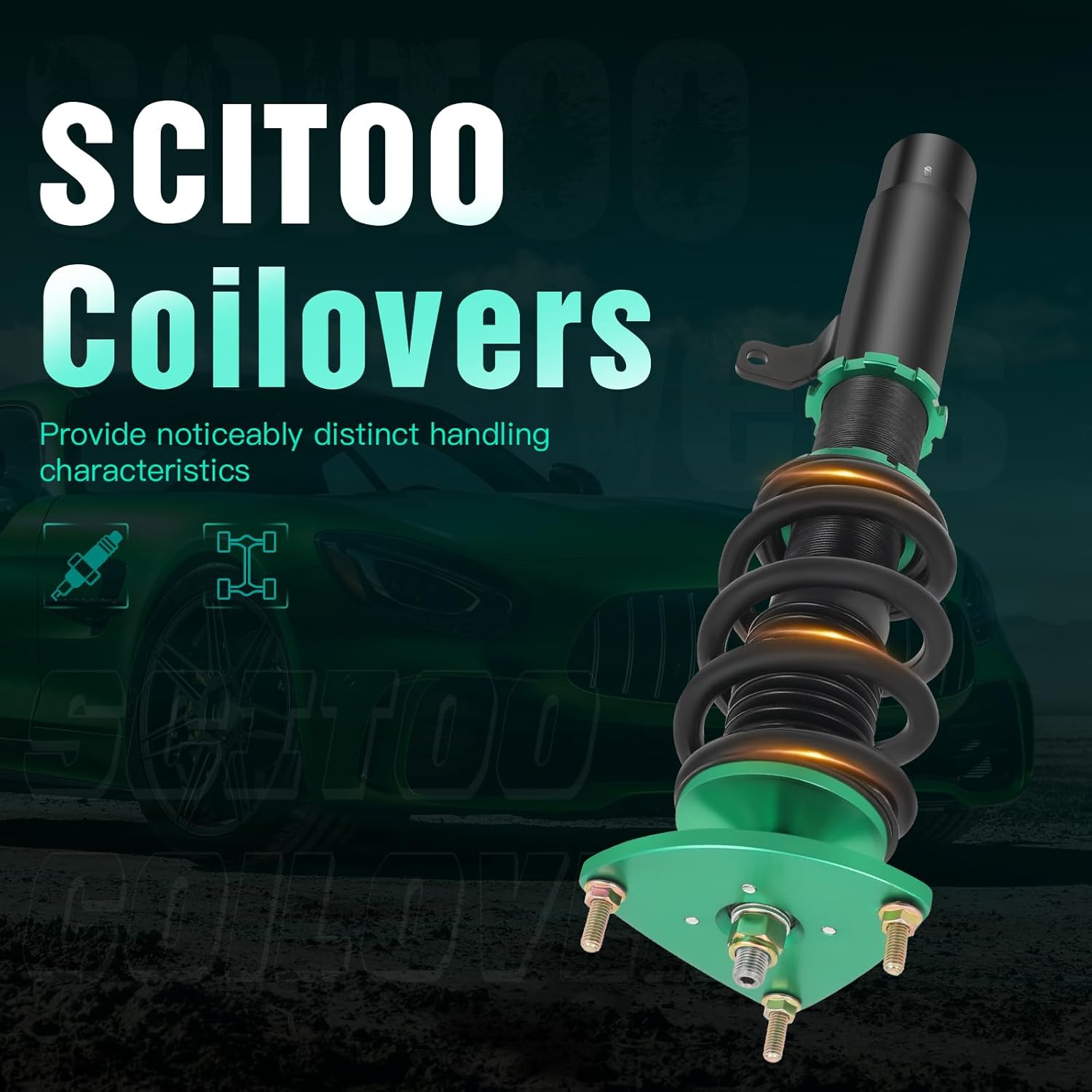 Coilover Suspensions Shock Struts Assembly SCITOO Full Set Shocks Struts Kits fit for 2004 2005 2006 2007 2008 2009 2010 2011 2012 2013 for Mazda 3