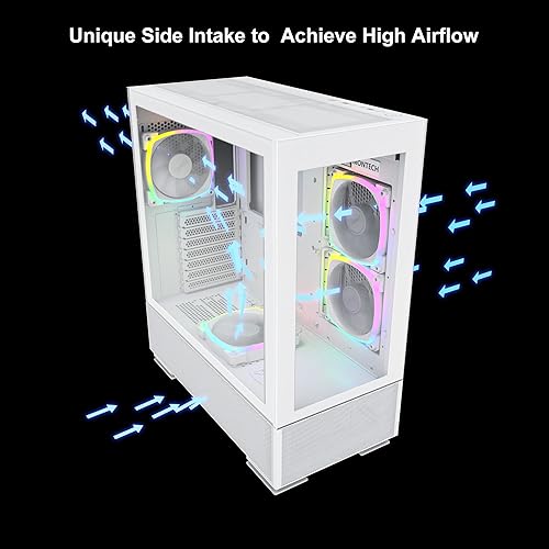 Miniatura 21 de Montech - 6 unidades de malla X3, 3 ventiladores fijos de 140 mm y 3 ventiladores fijos de 120 mm con iluminación RGB, carcasa ATX de media torre