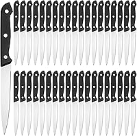 Vista 1 de Lasnten Juego de 50 cuchillos de carne de 8.67 pulgadas de borde fino de acero inoxidable no dentados, cuchillos rectos triples remachados