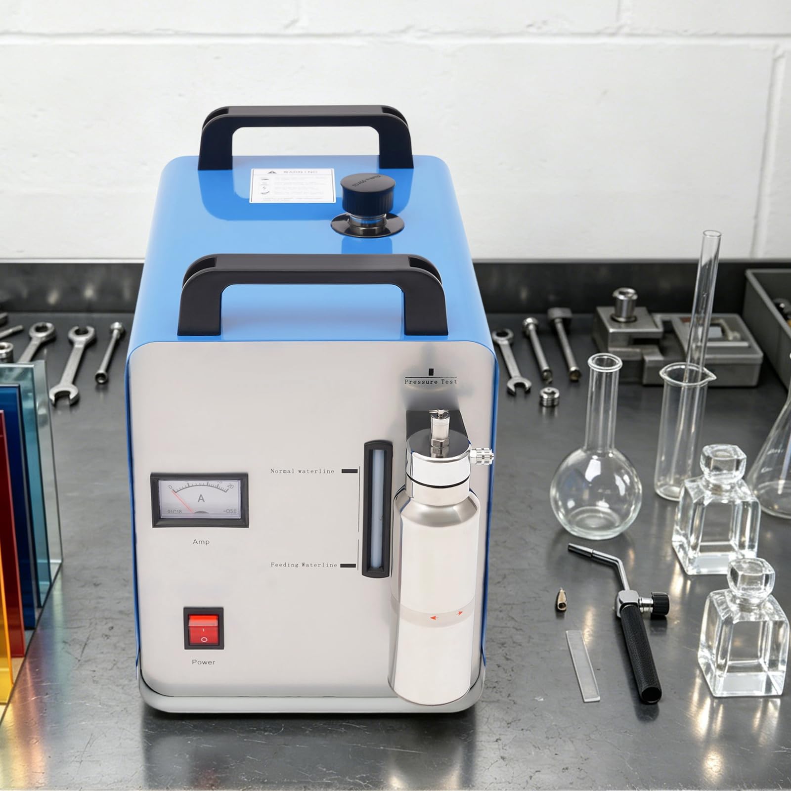 HHO Acryl Poliermaschine Flammenpolierer Wasserstoff Schweißgerät H160A | 75L/H Gasleistung, über 2800°C Flamme, für Plexiglas unter 5mm & Feinschweißen, mit Wasser betrieben, ohne Elektrolytpulver