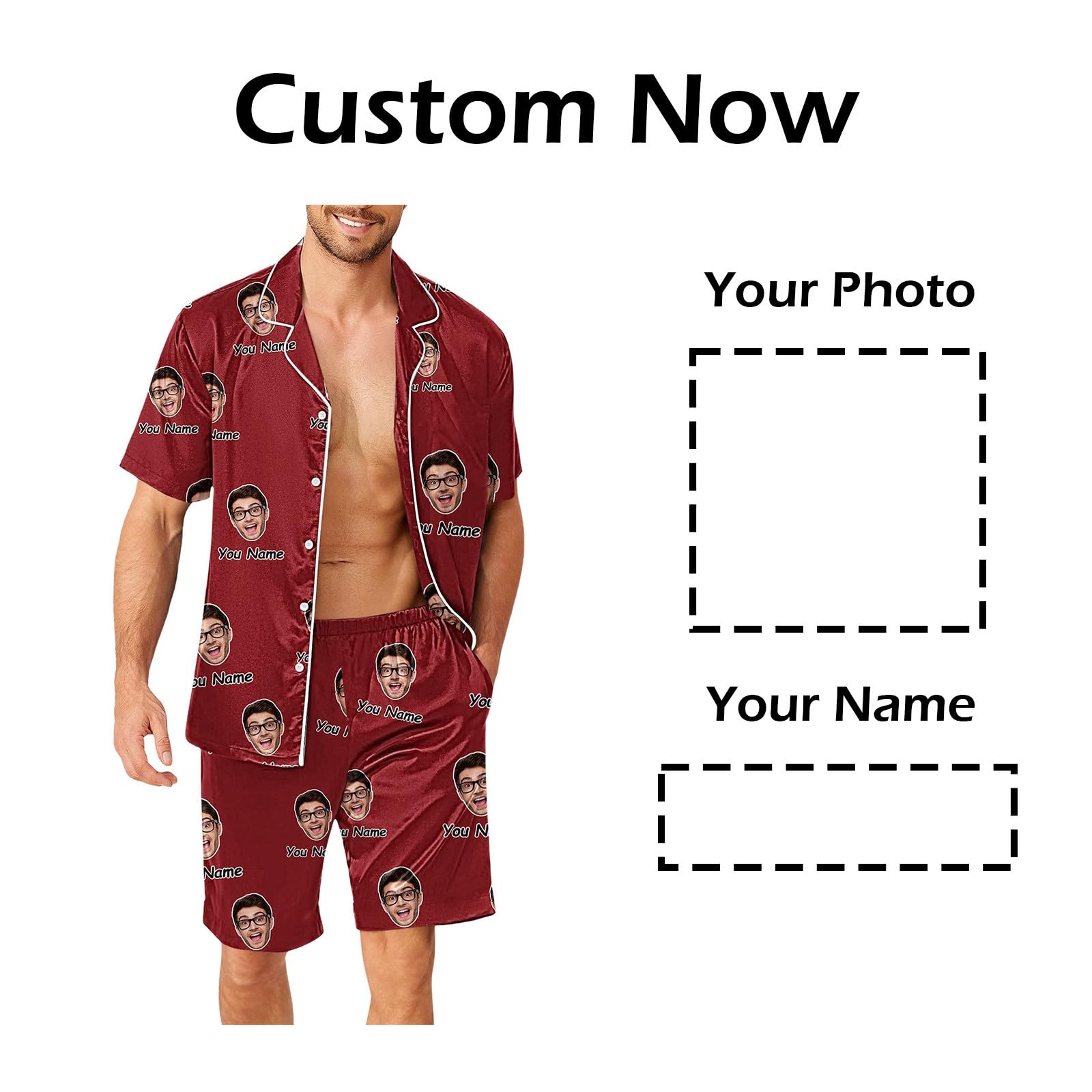Generisch Conjunto de pijama de invierno pantalones divertidos para hombres y mujeres parejas a juego unisex nombres personalizados albornoz corto