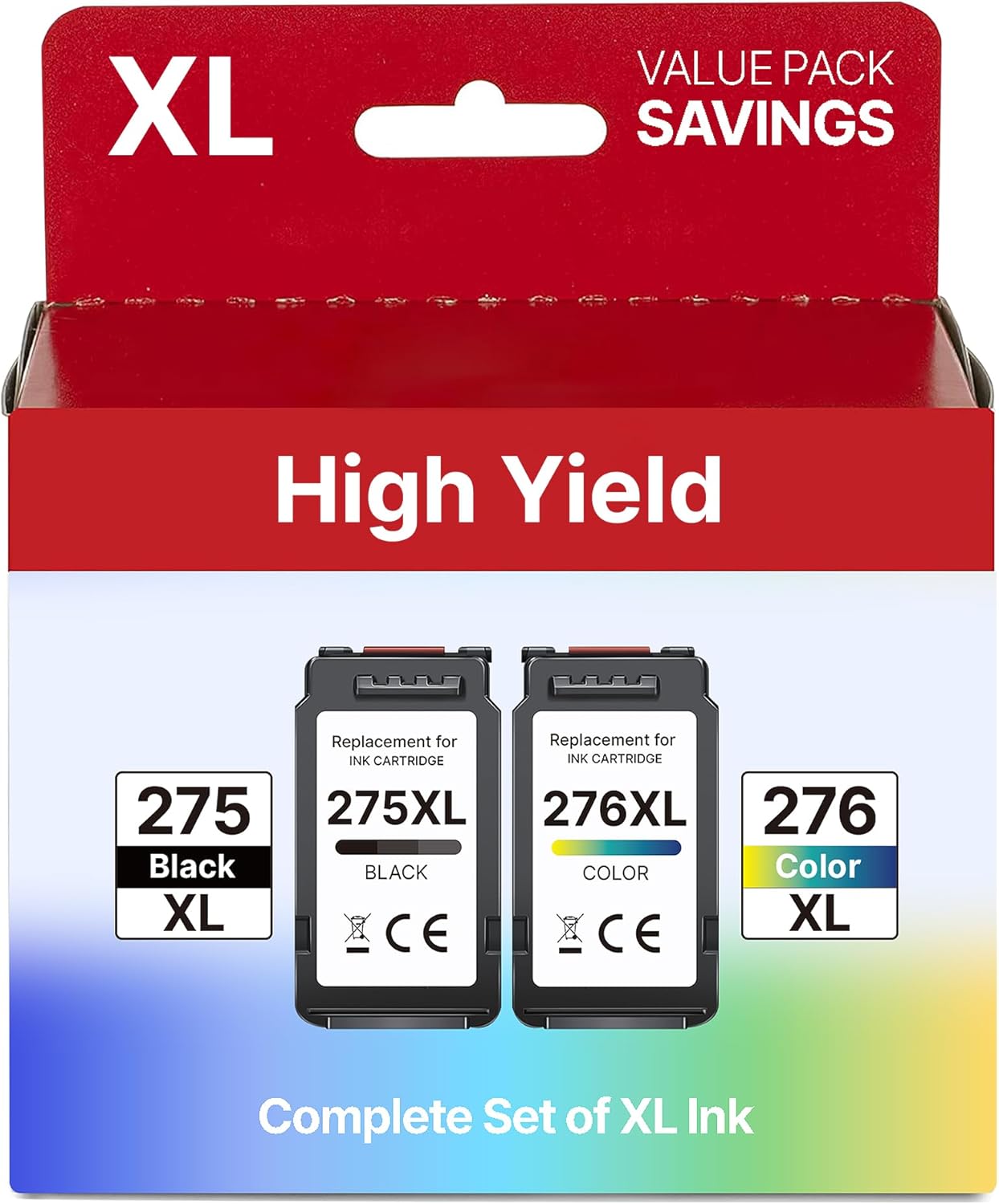 275XL 276XL Replacement for Canon 275 and 276 Ink Cartridges for Cannon Ink 275 276 Works with PIXMA TR4720 TS3522 TR4700 TS3722 TS3500 TR4722 TS3720 TS3520 (2 Pack)