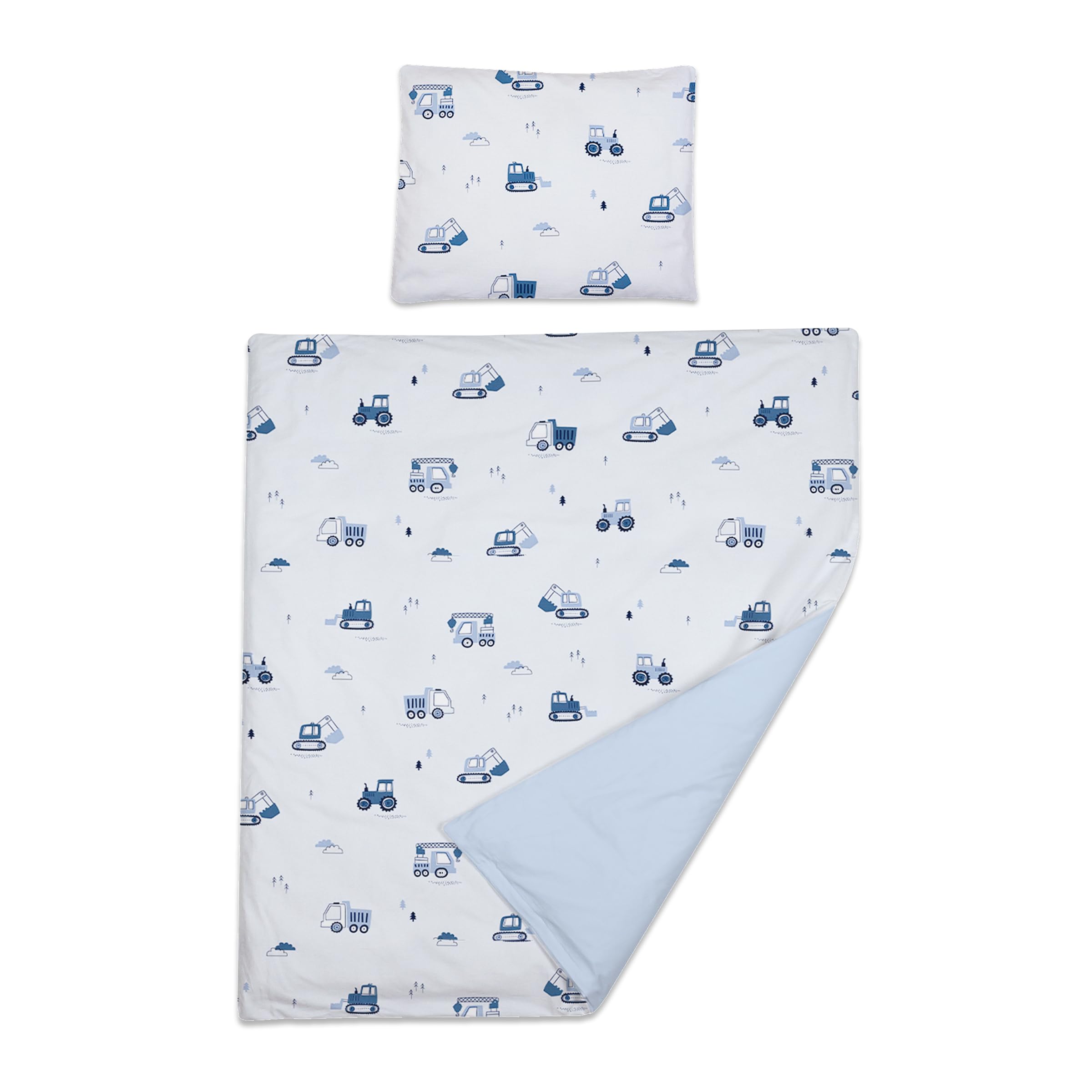Baby Comfort Excavators 2 Piece Baby Kids Bedding Set 80X70 Cm Duvet Cover & Pillowcase 12M+ (Excavators)