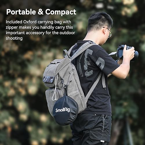 Miniatura 7 de SmallRig Reflector de fotografía de 32 pulgadas con asa reflector de luz circular plegable 5 en 1 translúcido plateado dorado blanco y negro con