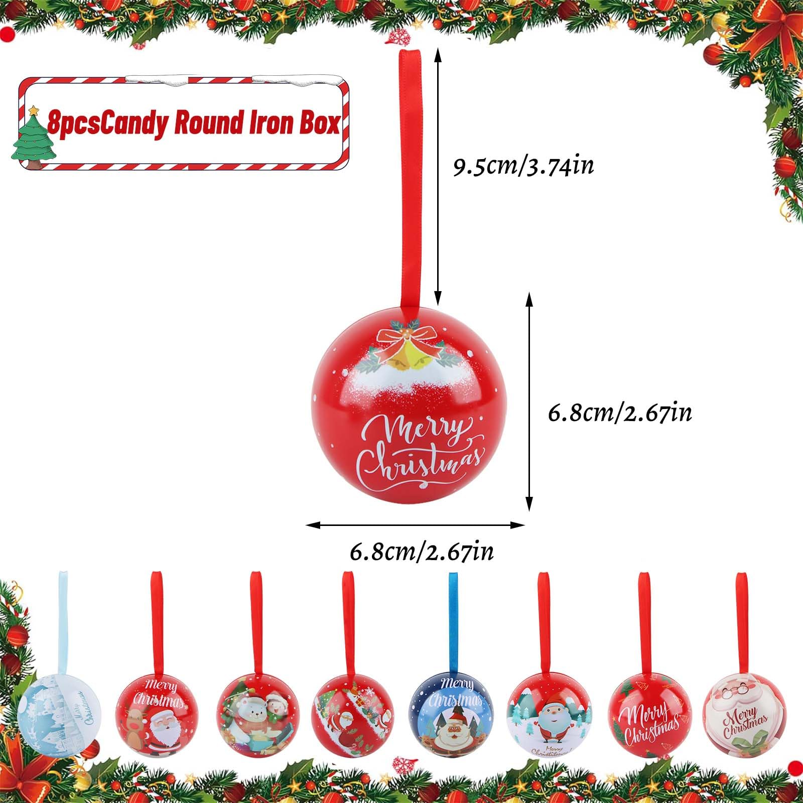 Heimtexland Firlefanz Set 3 Contenitori In Metallo Per Biscotti Natalizi, Rotondi, Impilabili, Per Alimenti, Con Motivi Decorativi - 2
