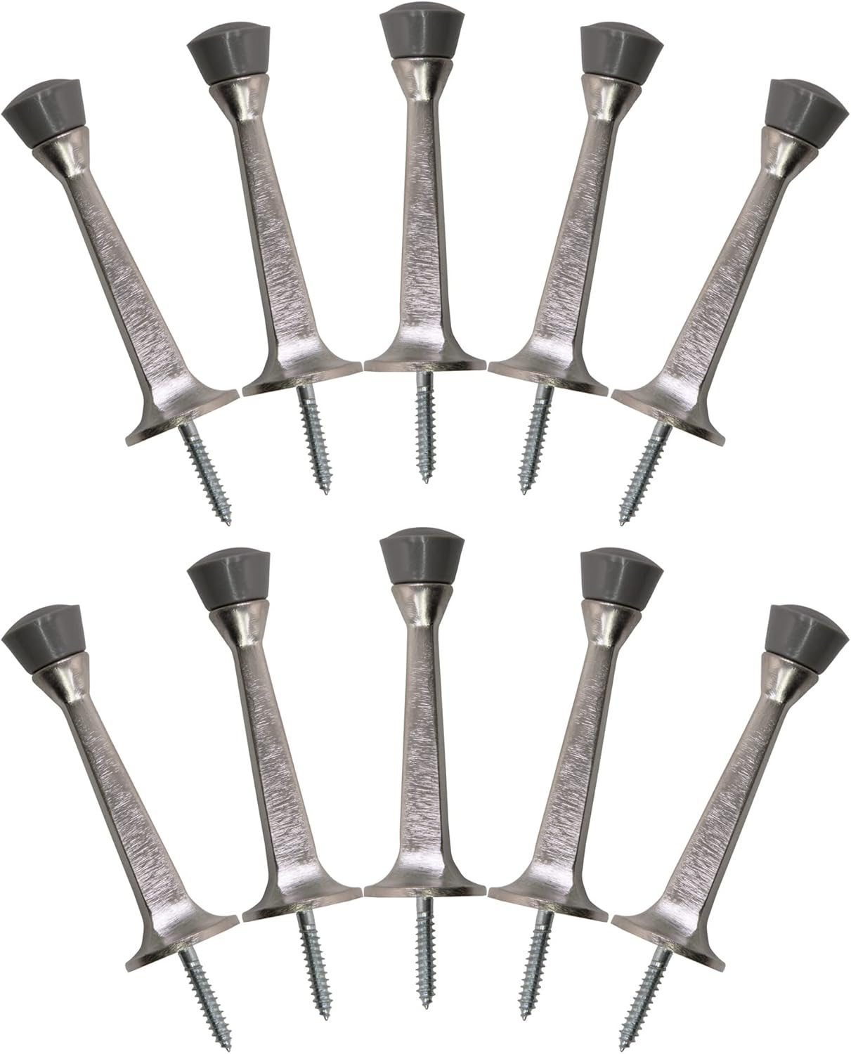 Design House 181735 Rigid Cast Door Stop, 10-Pack, Satin Nickel, 10 Count : Office Products