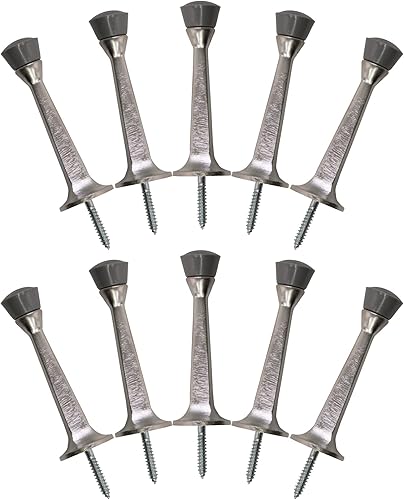 Miniatura 14 de Paquete de 10 topes de puerta de resorte de latón pulido, tapón de puerta flexible con punta de goma - Tope de puerta de resorte - Design House