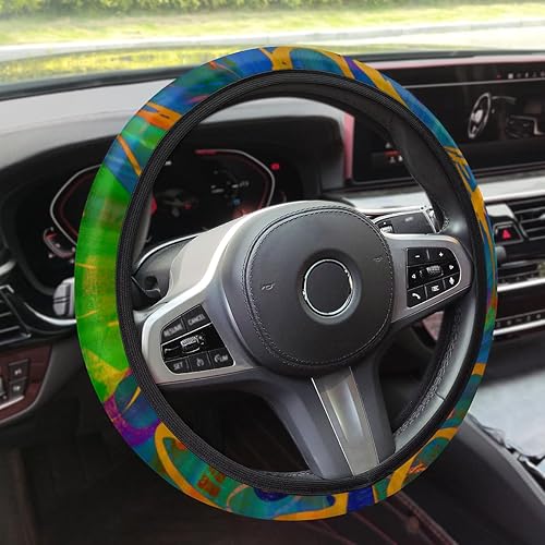 Funda para volante de automóvil, antideslizante, suave, transpirable, universal, de 15 pulgadas, para mujeres y hombres, compatible con autos, SUV,