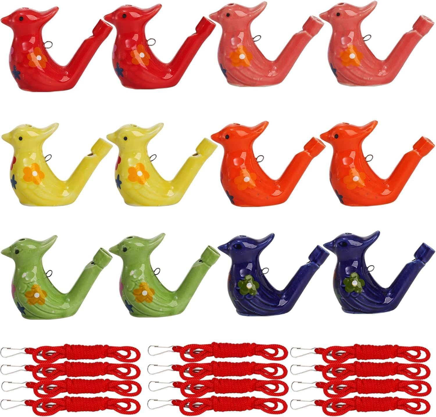 Photo 1 of SOUJOY 12 PCS Bird Water Whistle, Ceramic Fun Birdie Call Whistle with Lanyard, Water Warbler Toys for Birthday Gift, Easter Gift, Water and Bath Play Fun, Outdoors