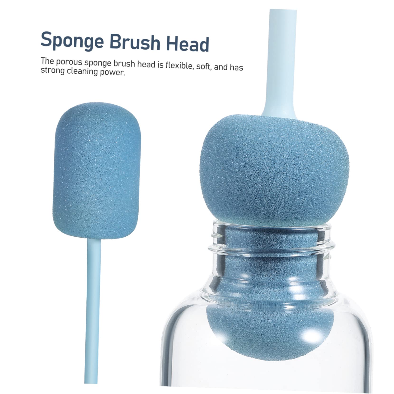 FOMIYES 4pcs Sponge Cleaning Brush Sponge Bottle Brush Bottle Cleaner Bottle Sponge Long Handle Water Bottle Brush Bottle Brush Milk Bottle Brush Glass Bottle Brush Bottle Clean Brush