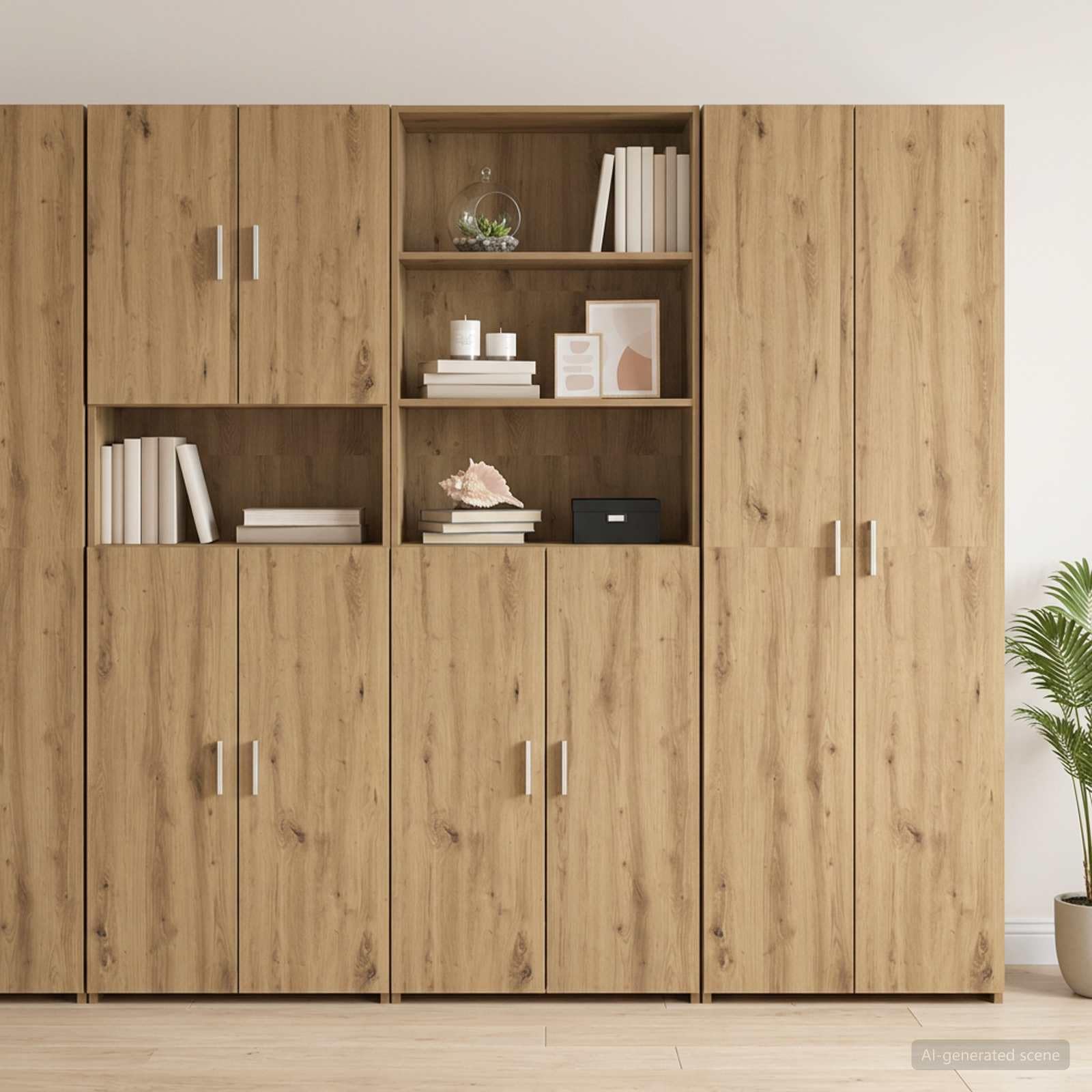 Highboard in rovere Artisan, 70 x 42,5 x 185 cm, in legno