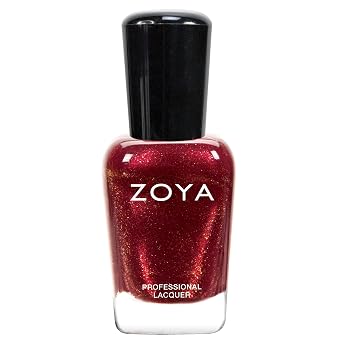 ZOYA Dark Red Nail Polish, Burgundy, Spice & Glitter, Big12Free Vegan