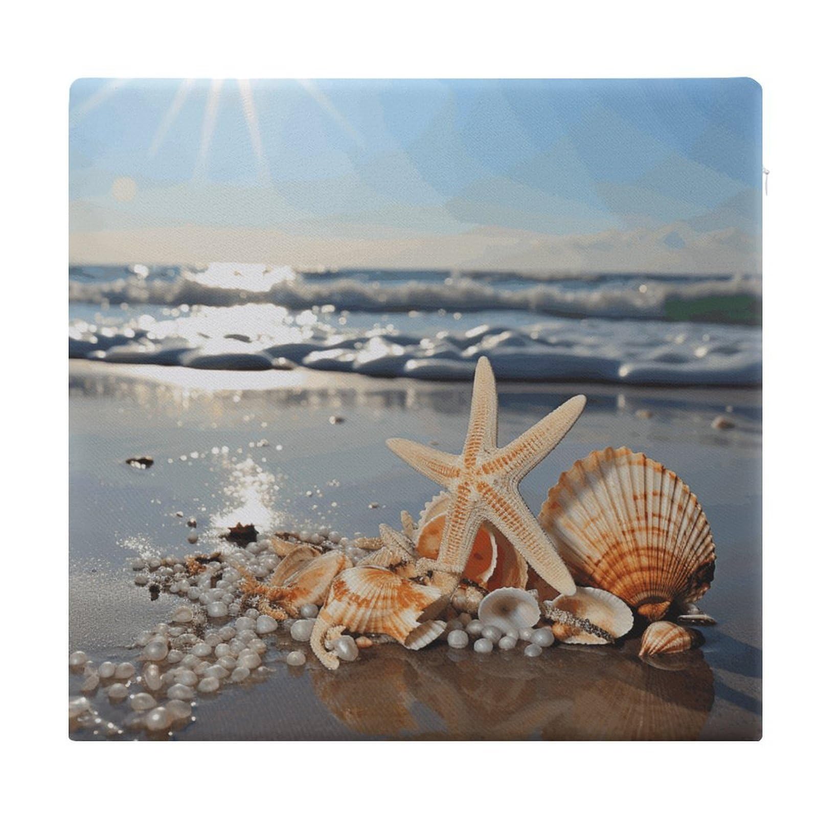 Adfgyerh Style Seashells On The Beach Cushions Memory Foam For Adults, Seat Cushion Chair Pads Soft, Square Pillows For Dining, Kitchen, Office, Patio Chairs