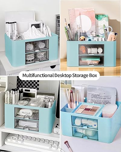 Miniatura 4 de Organizador de escritorio de oficina con 3 cajones multifuncional para lápices de escritorio, caja de almacenamiento, organizador de escritorio para