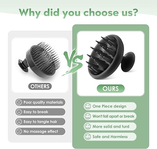 Miniatura 8 de BSSUEENB Cepillo masajeador de cuero cabelludo para el cabello, cepillo de silicona para el crecimiento del cabello y eliminación de la caspa,