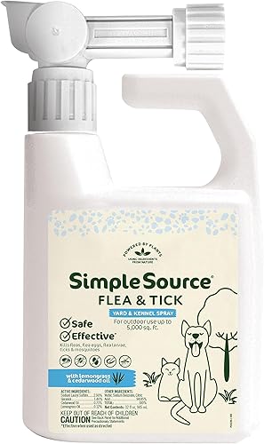 Miniatura 4 de SimpleSource Spray para pulgas y garrapatas para el hogar y mascotas, alimentado por plantas, mata pulgas, huevos de pulgas, larvas de pulgas y