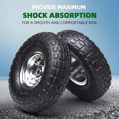 Miniatura 5 de AR-PRO 10" - (2 paquetes) Repuesto neumático y rueda de alto rendimiento  4.103.50-4" con tubo interior de 10", agujero de eje de 58", cubo de