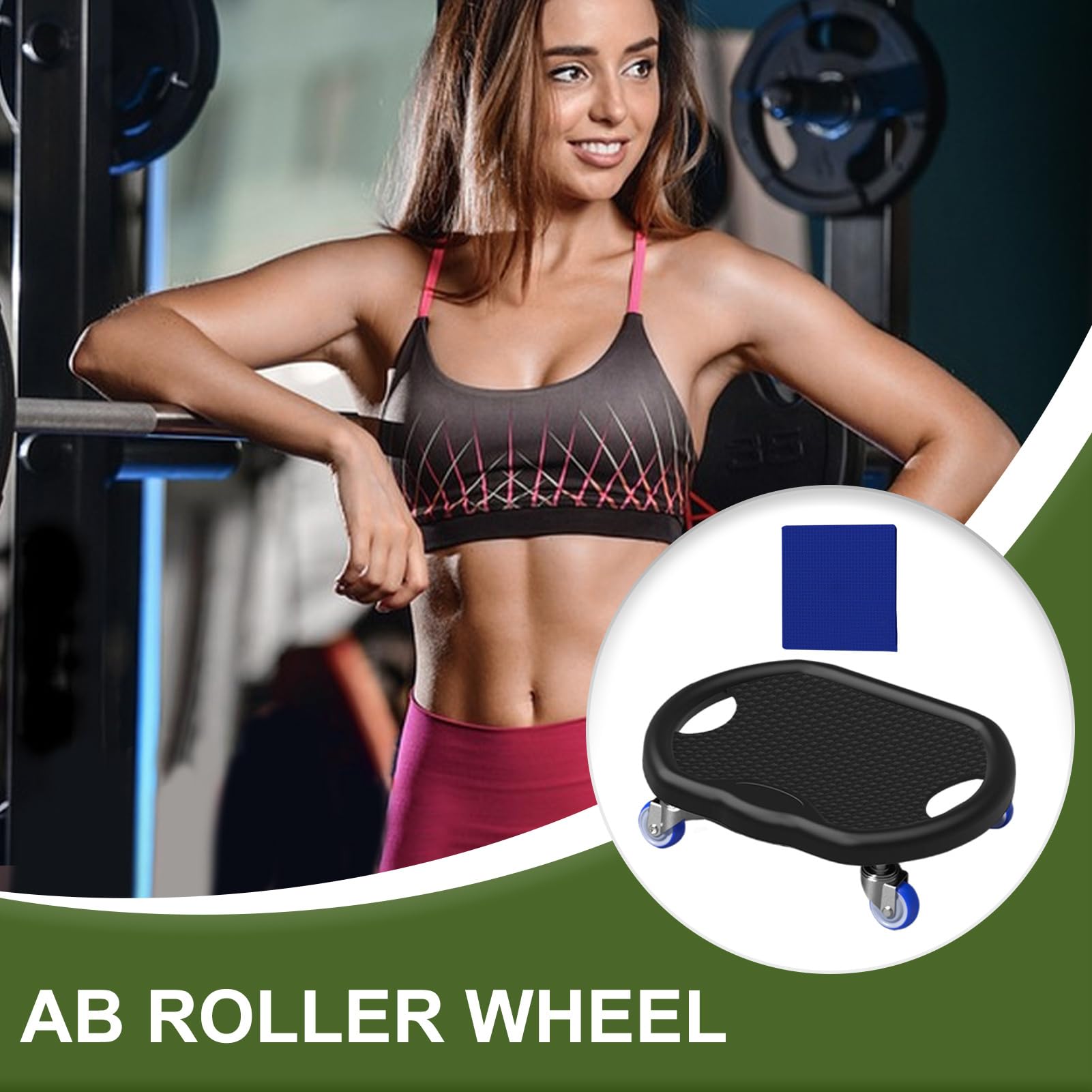 Ab Roller Board – Allenamento addominale a casa | Ruota silenziosa per addominali con tappetino per bruciare i grassi di tutto il corpo, tonificare la pancia, controllo del peso, rafforzare il core