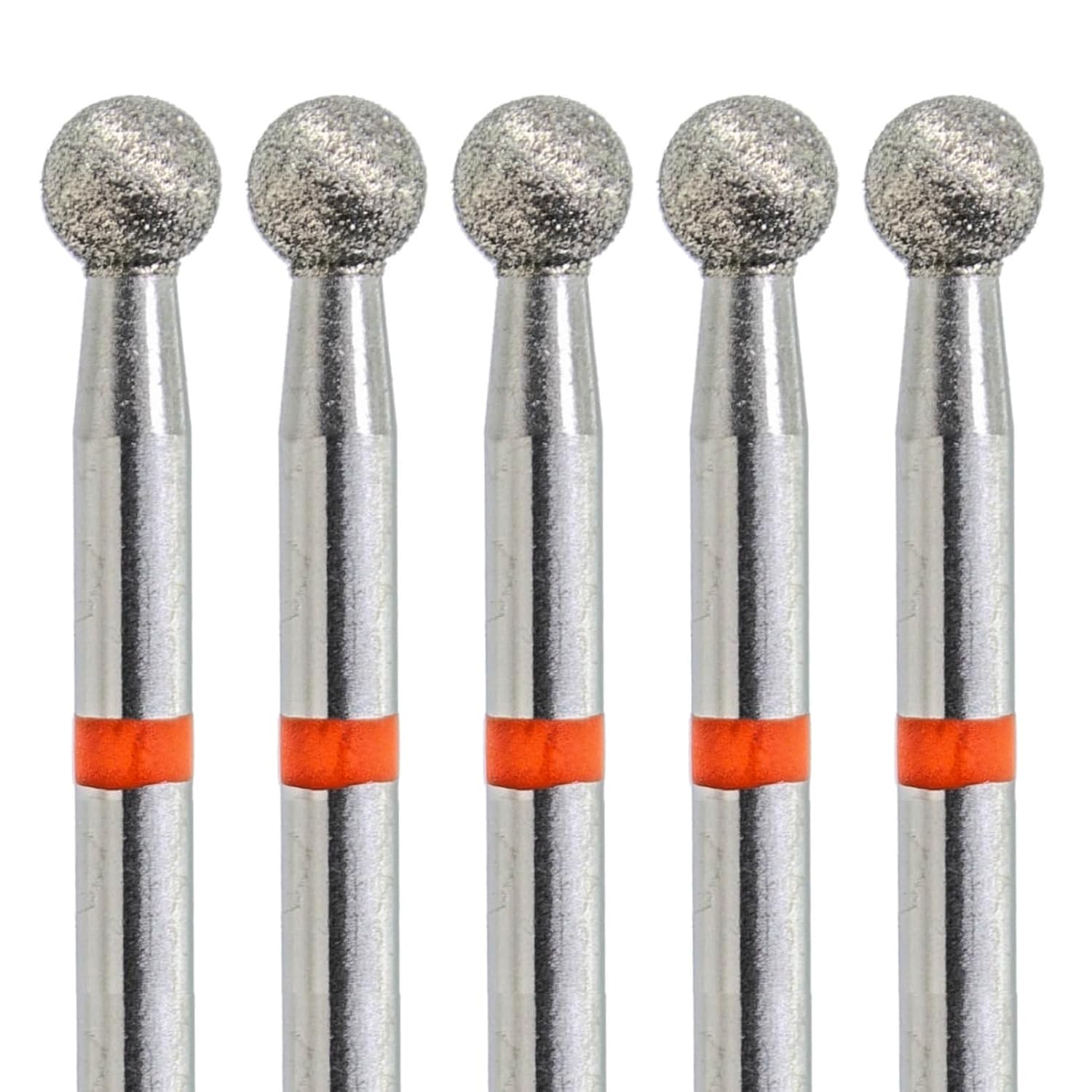 Original KMIZ Nail Drill Bit [5‑Pack] - Diamond Ball, 3.5 mm Fine Grit, 3/32” Shank, 3.1 mm Working Length - E‑File Bit for Cuticle, Callus & Skin Refinement