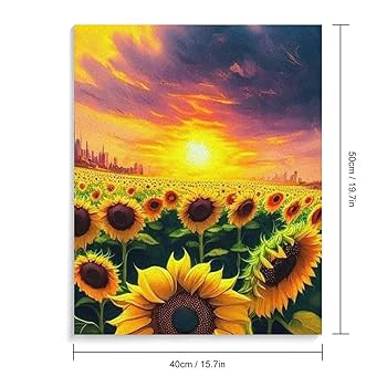 油絵 絵画 【夕日のひまわり畑】 油絵 油彩 油彩画 絵 絵画【夕日のひまわり畑】 | HIROSHI1990