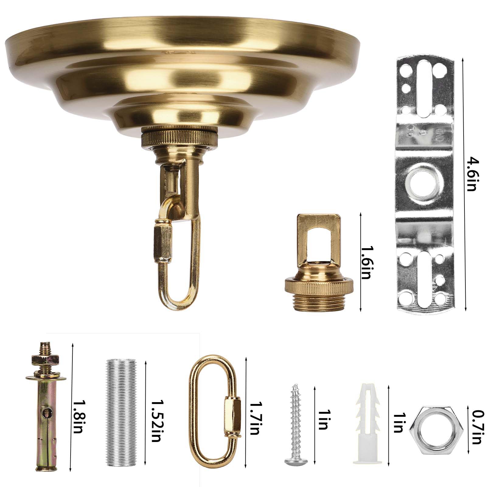 Sangle Soppfy Vingage Canopy Kit and Pendant Light Fixture Chain for Chandelier or Swag Light Fixtures,Maximum Weight of 60 Pounds, 6 feet,Heavy Duty,5 Inches Diameter (Brass) — Amazon image 3