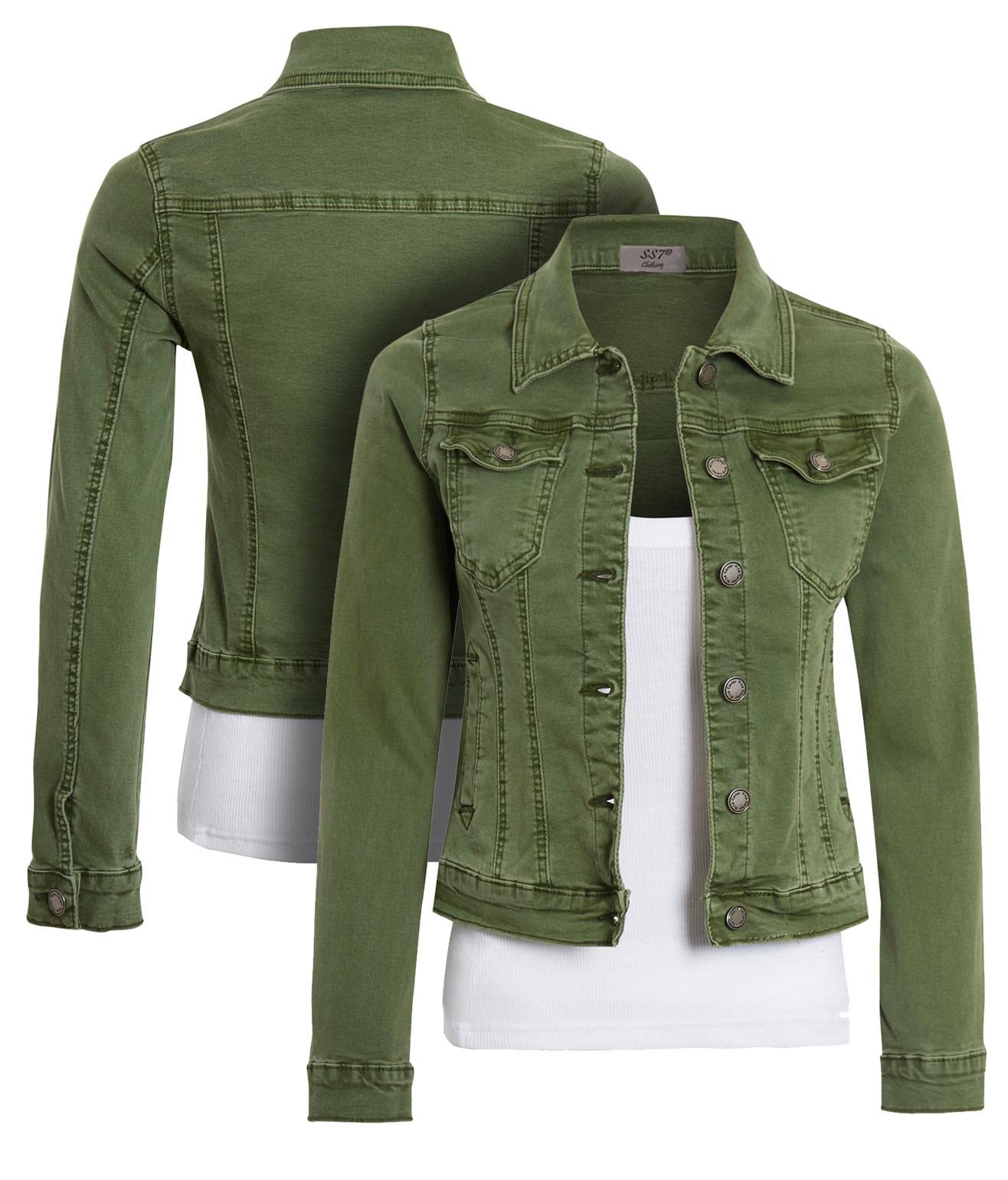SS7 Femmes Veste en Jean Extensible Grande Taille