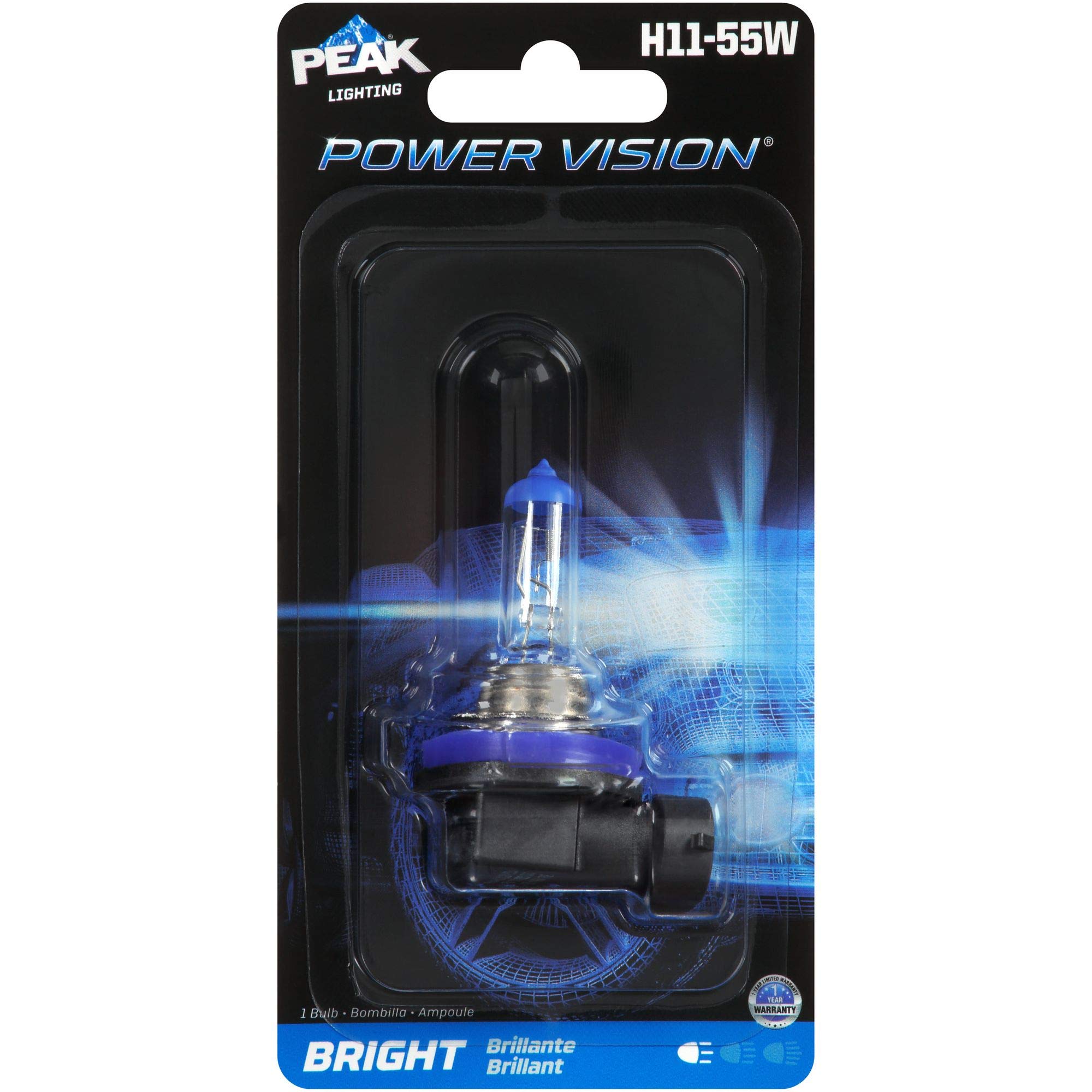 PEAKPower Vision Automotive Performance Headlamp, H11 55W, Single